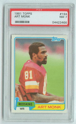 Graded Football Cards Art Monk Topps 1981 Rookie Card
