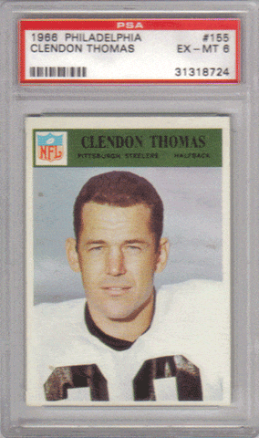 Graded Football Cards Clendon Thomas 1966 Philadelphia Football Card