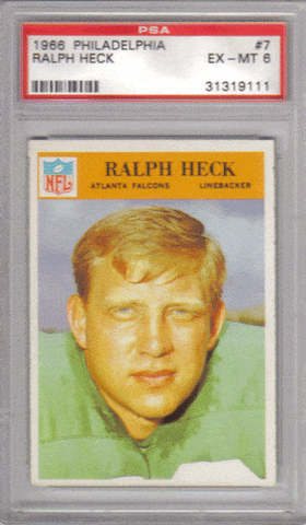 Graded Football Cards Ralph Heck 1966 Philadelphia Football Card