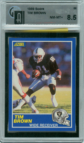 Graded Football Cards Tim Brown 1989 Score Graded Rookie Card