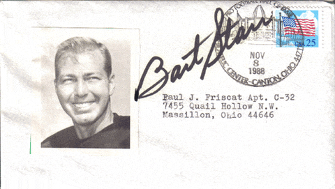 Other Autographed Items Bart Starr Autographed Envelope.