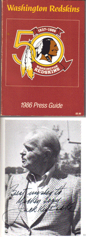 Other Autographed Items Jack Kent Cooke Autographed 1986 Media Guide