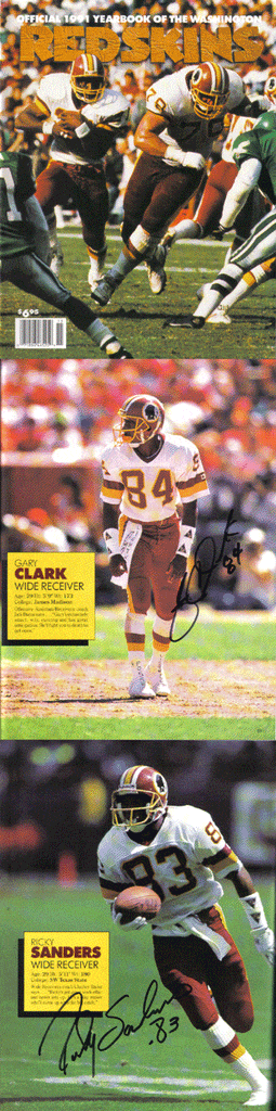 Redskins 1991 Yearbook. Gary Clark & Ricky Sanders –